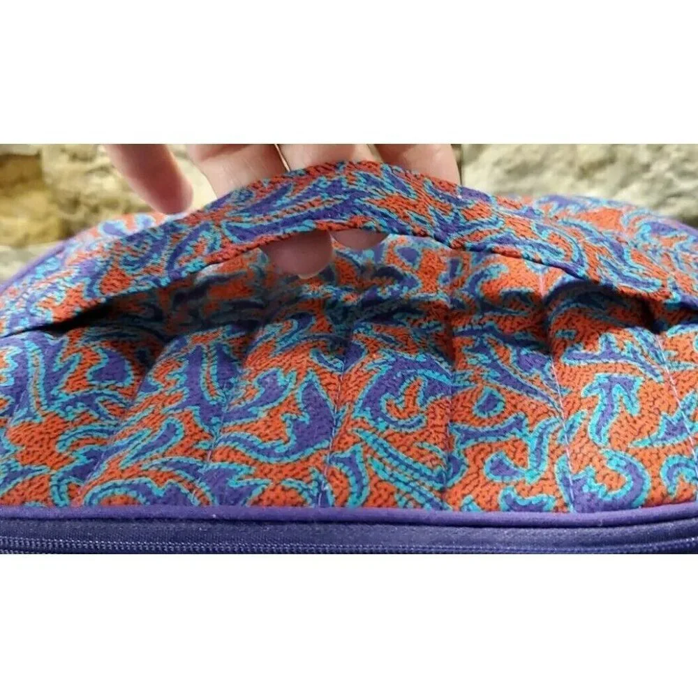 Vintage Totes Makeup Bag beautiful red and purple design